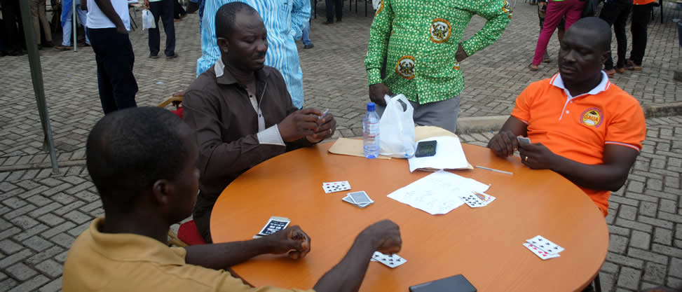 Some Staff Members Playing Cards
